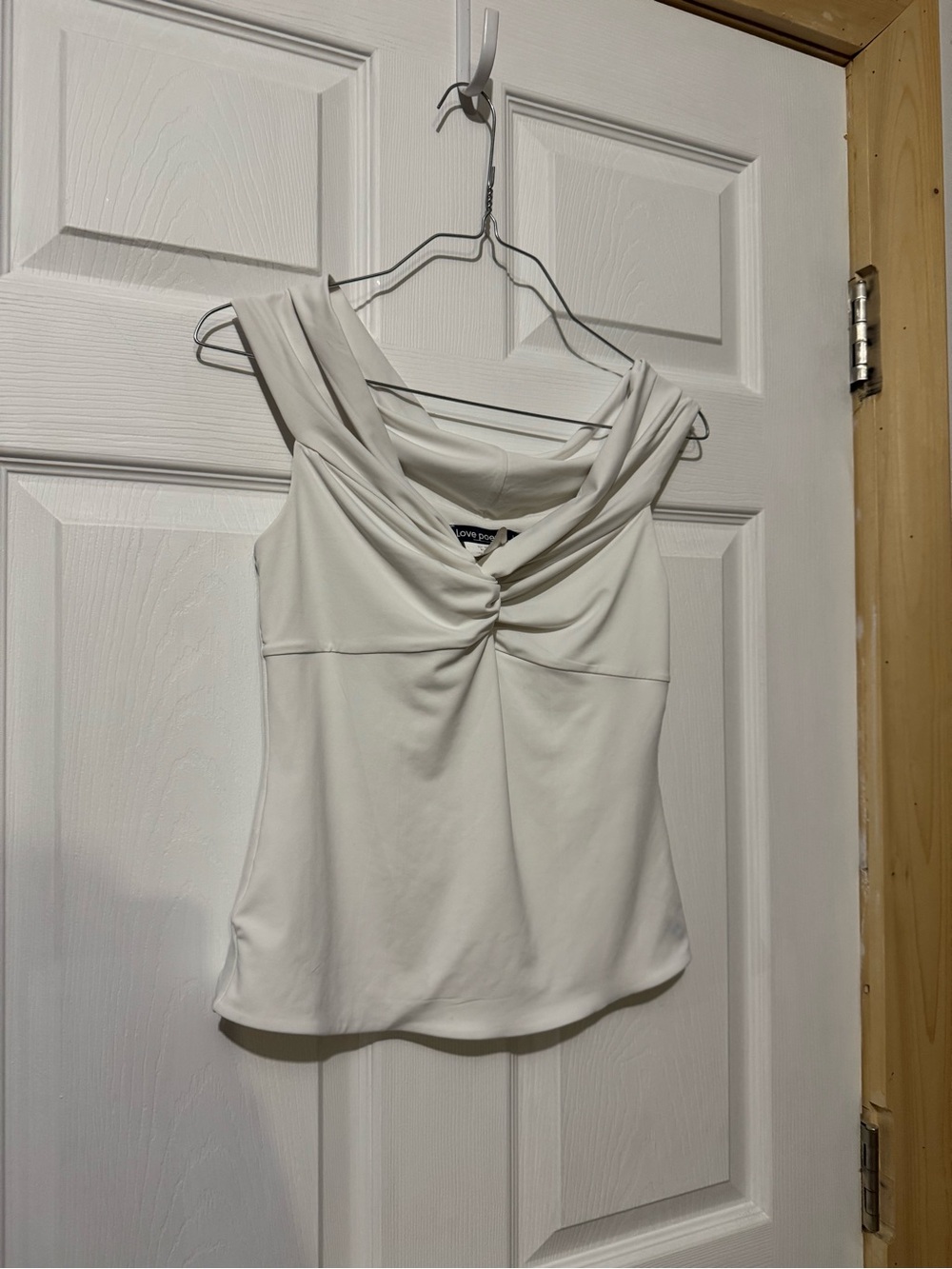 Love Poem white off the shoulder shirt